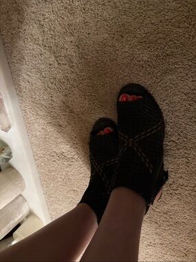 Sam Edelman Black Woven Peep-Toe Wedge Sandals